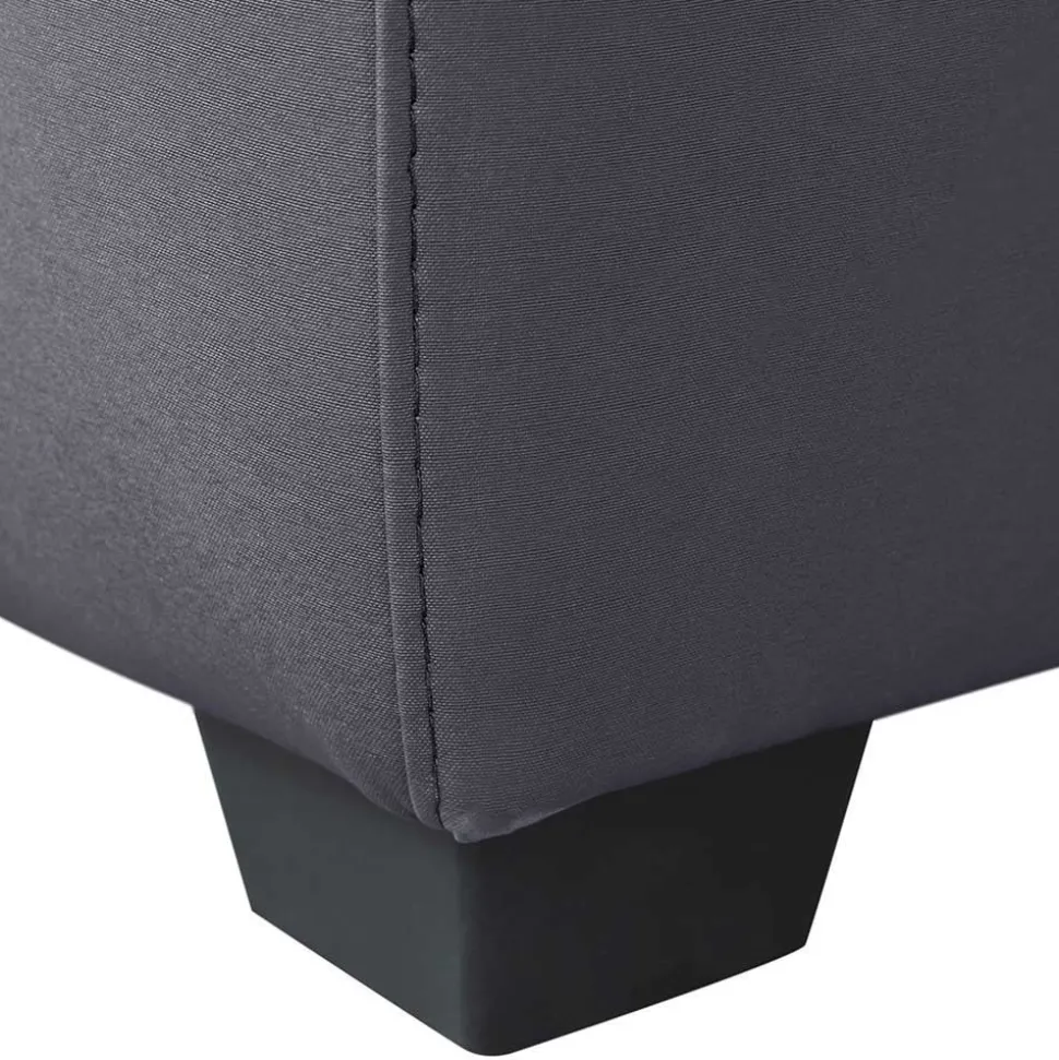 Hocker in Dunkelgrau Kunstleder - Loudes