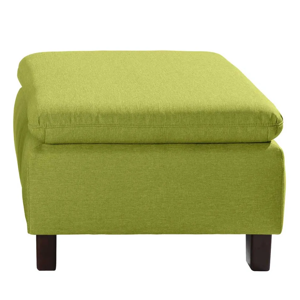 Hocker in Gelbgrün und Nussbaum Braun - Zlatka