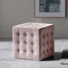 Hocker mit Knöpfen in Altrosa - Olina