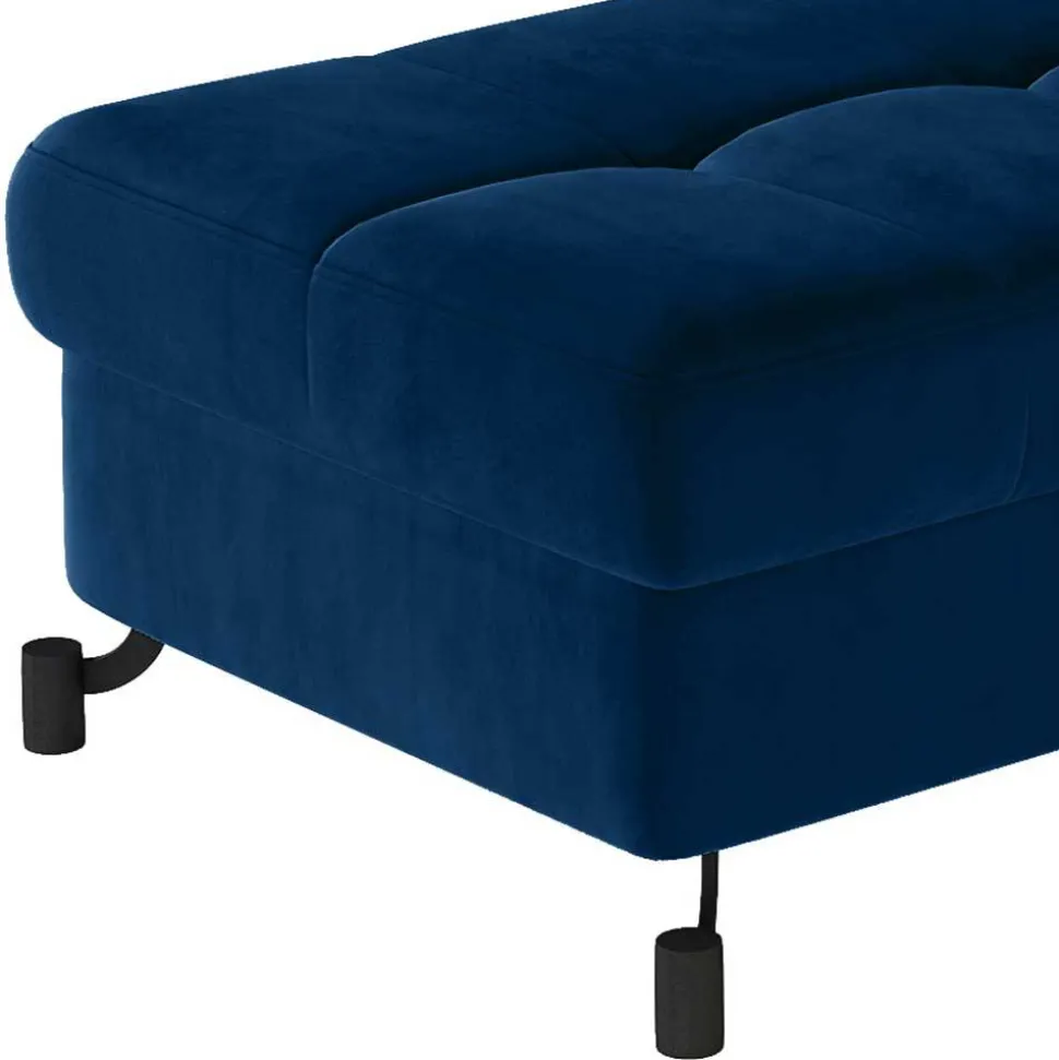 Hocker mit Stauraum-Truhe in Dunkelblau - Lobitius