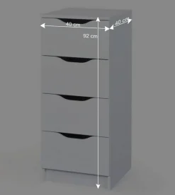 Hohe Kommode Danjala in Weiß