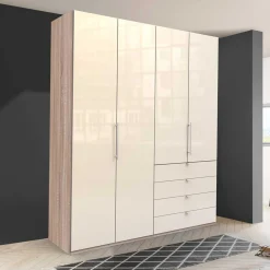 Hoher Schlafzimmerschrank 2-türig & 4 Schubladen - Rativian