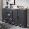 Hohes Sideboard in Dunkelgrau & Eiche - Joe