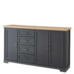 Hohes Sideboard in Dunkelgrau & Eiche - Joe