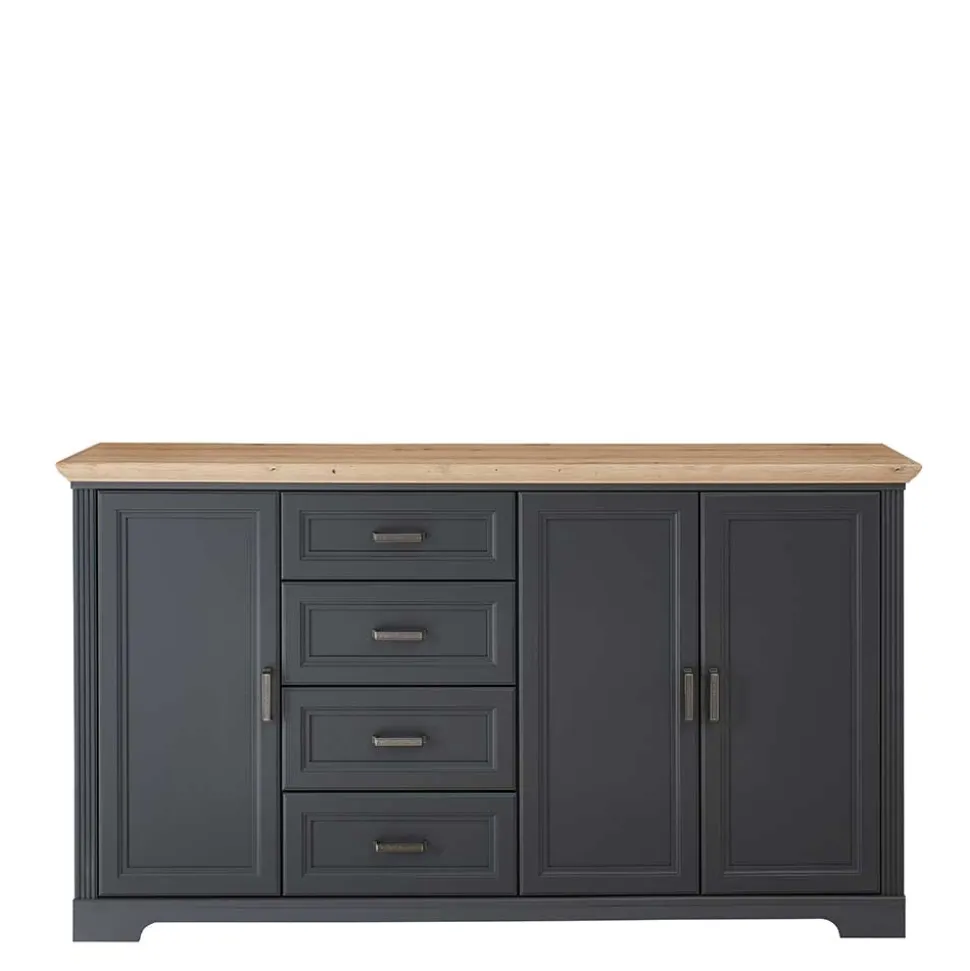 Hohes Sideboard in Dunkelgrau & Eiche - Joe