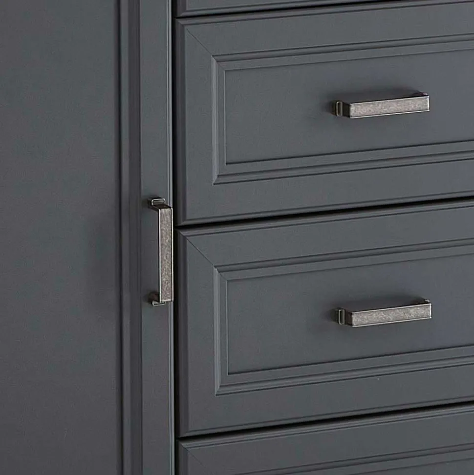 Hohes Sideboard in Dunkelgrau & Eiche - Joe