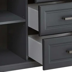 Hohes Sideboard in Dunkelgrau & Eiche - Joe