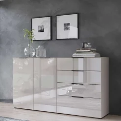 Hohes Sideboard in Hellgrau - Aquara