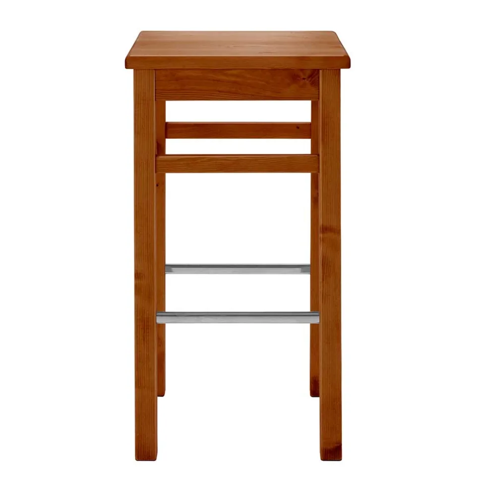 Holz Barhocker aus Kiefer in Bernstein - Zytras