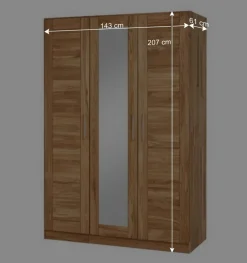 Holz Kleiderschrank Cranos aus Wildeiche