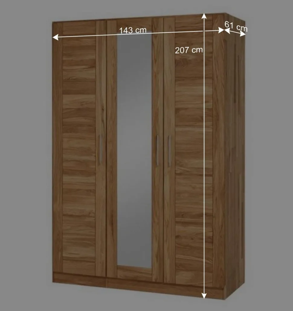 Holz Kleiderschrank Cranos aus Wildeiche