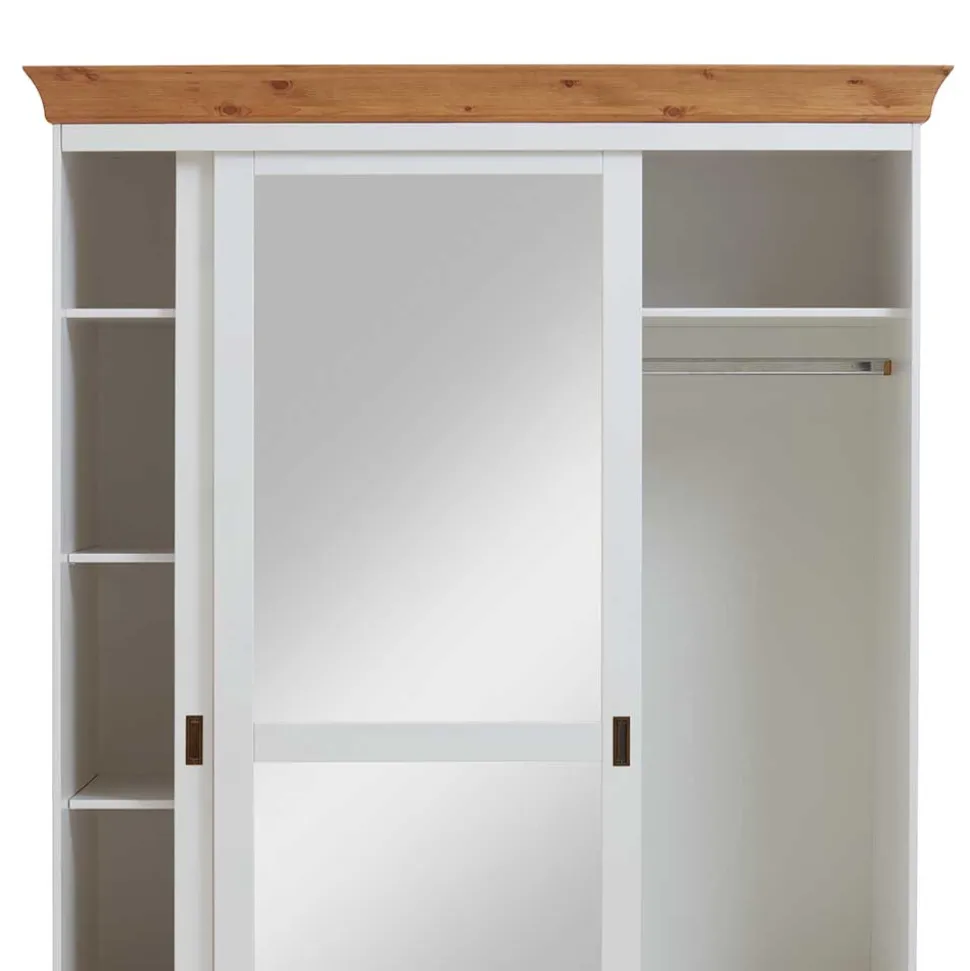 Holz Schrank mit Schiebetüren & Spiegel - Sibiuta