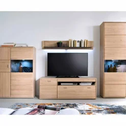Holz Wohnkombination 328 cm breit - Vernella (vierteilig)