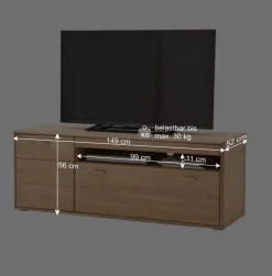 Holz Wohnkombination 328 cm breit - Vernella (vierteilig)