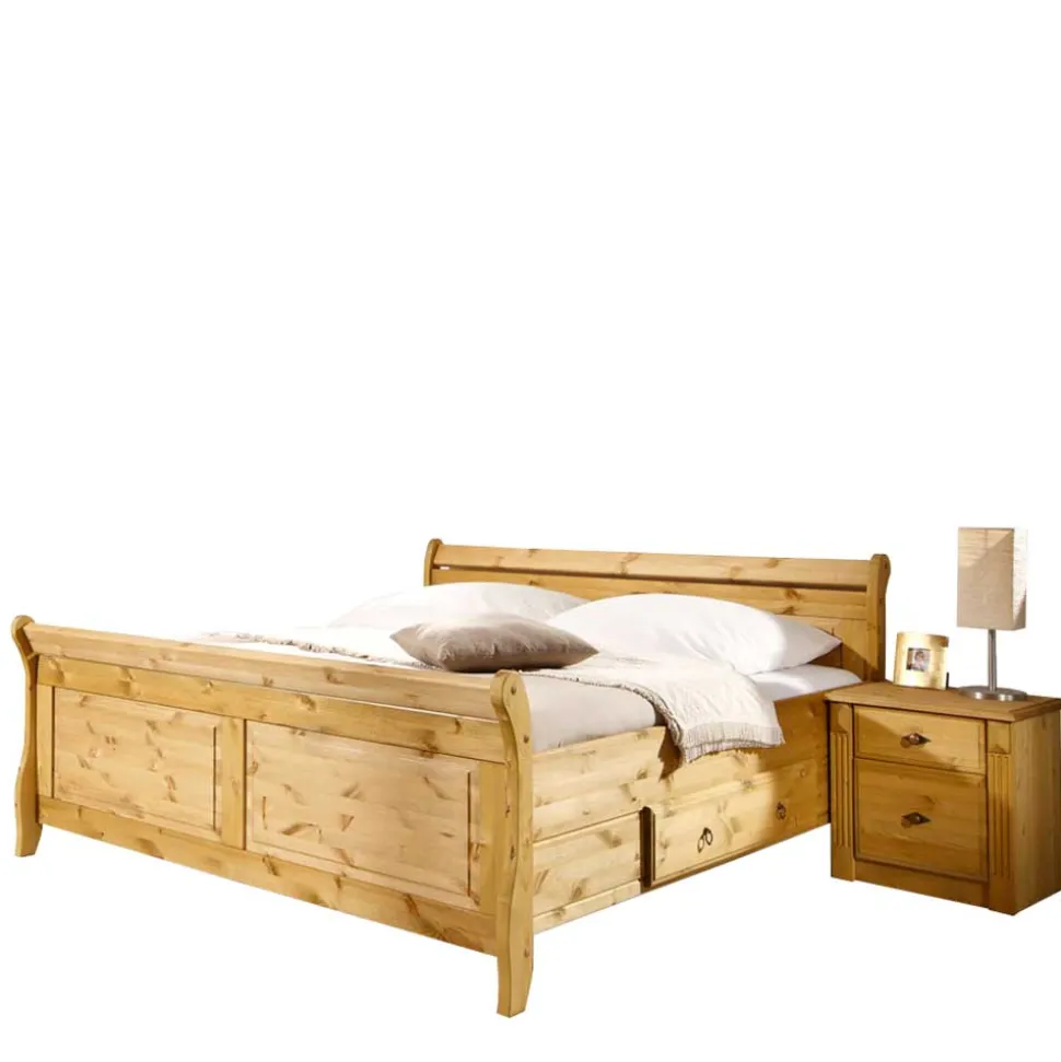 Holzbett Corabia mit Nachtkommoden (dreiteilig)