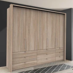 Holzoptik Kombi-Kleiderschrank in Eiche Sägerau - Zayun