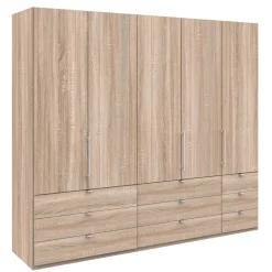 Holzoptik Kombi-Kleiderschrank in Eiche Sägerau - Zayun