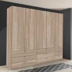 Holzoptik Kombi-Kleiderschrank in Eiche Sägerau - Zayun
