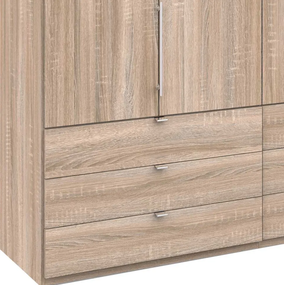 Holzoptik Kombi-Kleiderschrank in Eiche Sägerau - Zayun