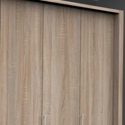 Holzoptik Kombi-Kleiderschrank in Eiche Sägerau - Zayun