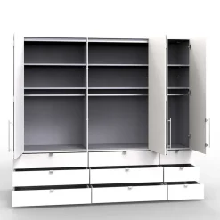 Holzoptik Kombi-Kleiderschrank in Eiche Sägerau - Zayun