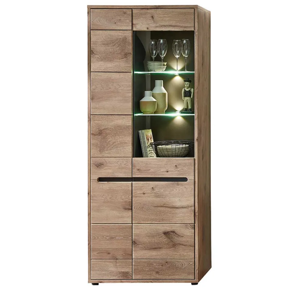 Holzoptik TV Anbauwand Set - Zelio (dreiteilig)