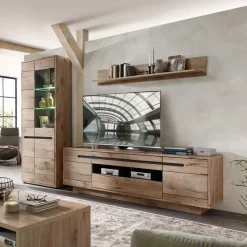 Holzoptik Wohnwand in Wildeiche - Zelio (dreiteilig)