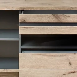 Holzoptik Wohnwand in Wildeiche - Zelio (dreiteilig)