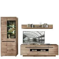 Holzoptik Wohnwand in Wildeiche - Zelio (dreiteilig)
