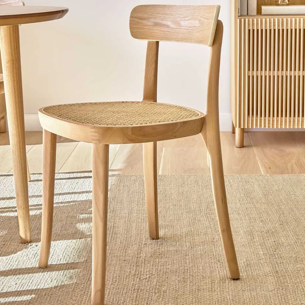 Holzstuhl mit Wiener Geflecht Sitz - Wheel (2er Set)
