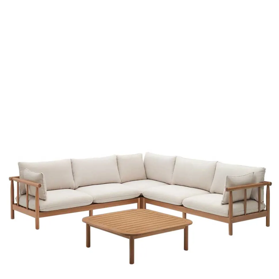 Indoor Outdoor Ecksofa & Tisch - Perconia (zweiteilig)