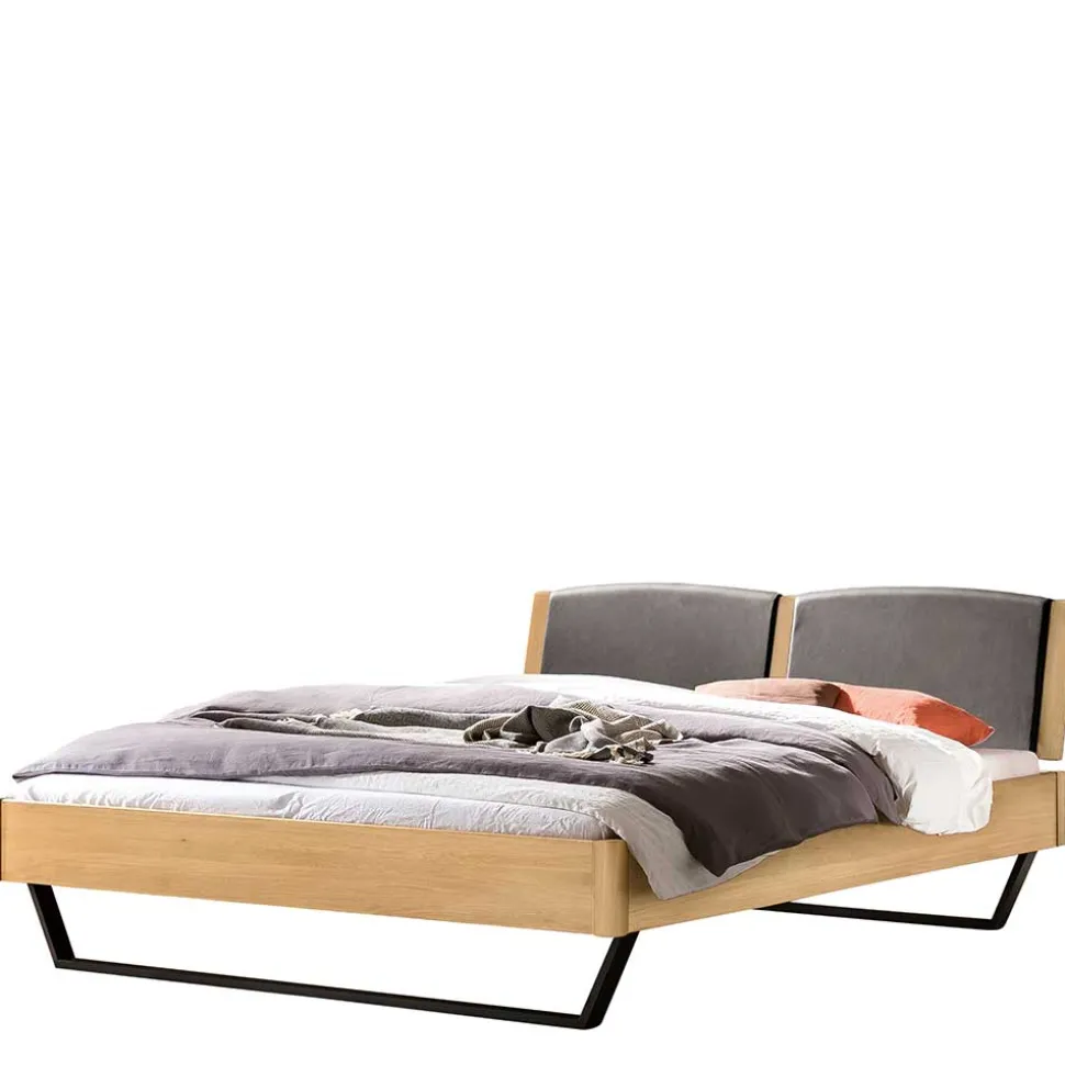 Industrial Bett aus heller Eiche - Ezianas