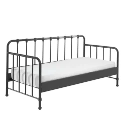 Industrial Bett in Schwarz Metall - Gionna