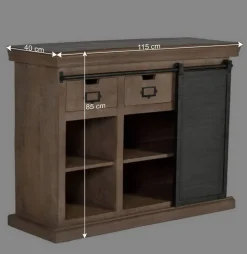 Industrial Chic Kommode aus Mangobaum Massivholz - Jantonia