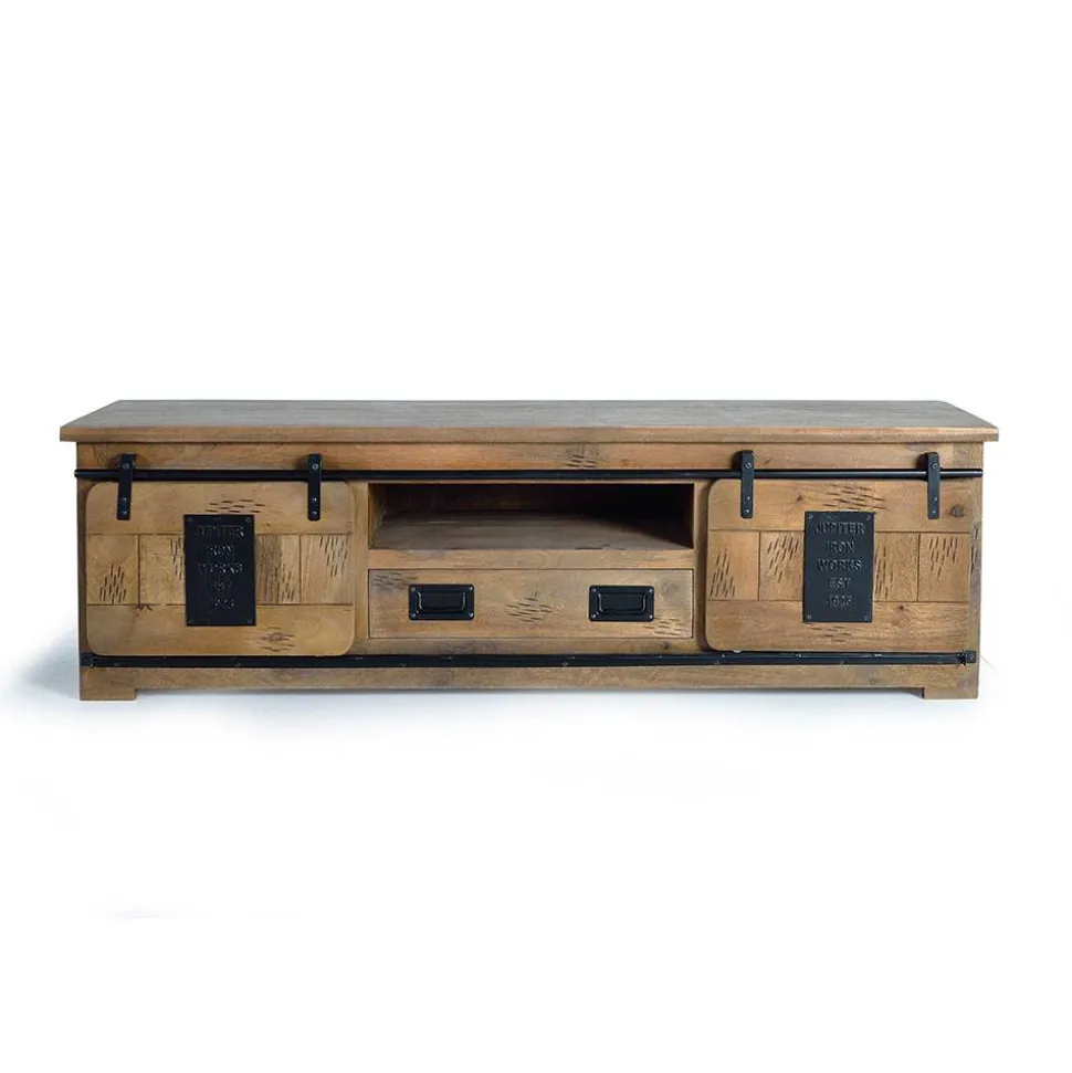 Industrial Design TV Lowboard aus Mangoholz - Semian