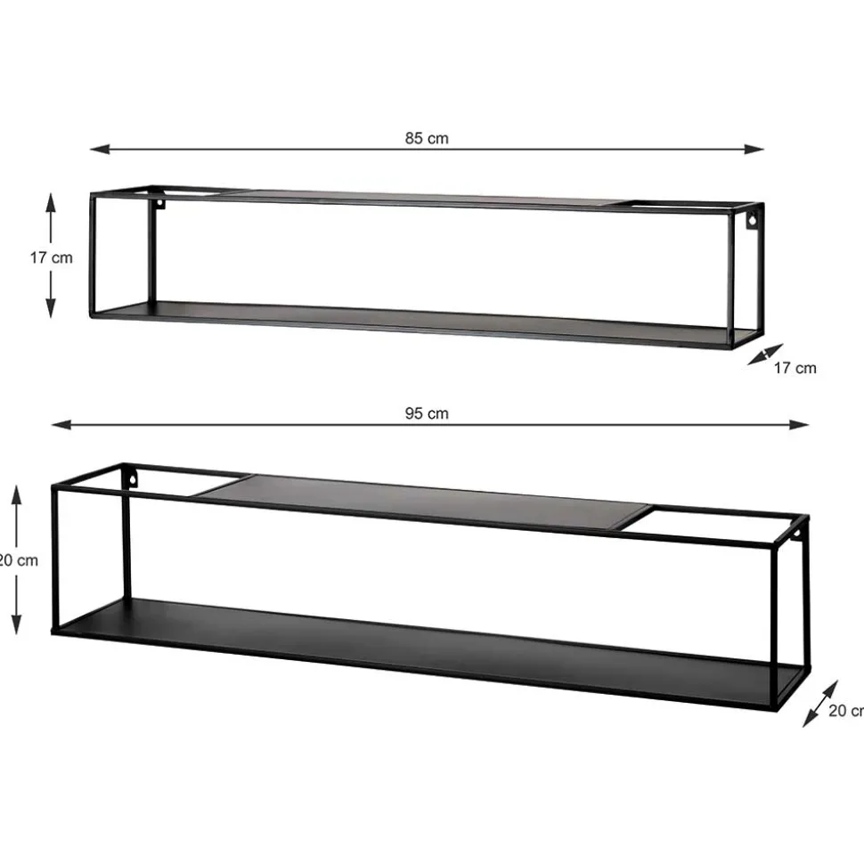 Industrial Hängeregal Set - Estrello (zweiteilig)