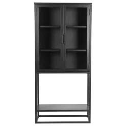 Industrial Metallvitrine in Schwarz lackiert - Endja