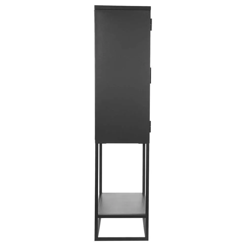 Industrial Metallvitrine in Schwarz lackiert - Endja