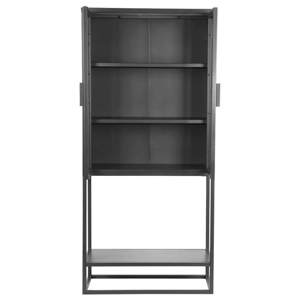 Industrial Metallvitrine in Schwarz lackiert - Endja