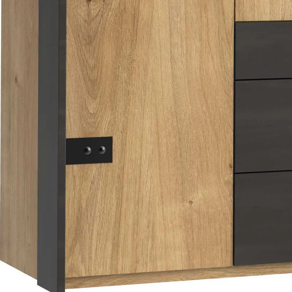 Industrial Schlafzimmerschrank mit fünf Türen - Bram