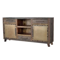 Industrial Sideboard aus Altholz und Metall - Stock