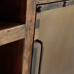 Industrial Sideboard aus Altholz und Metall - Stock