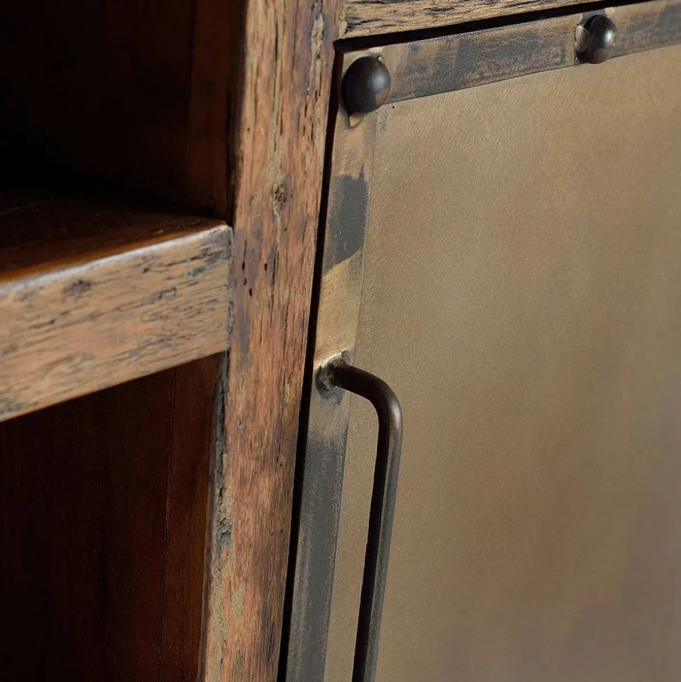 Industrial Sideboard aus Altholz und Metall - Stock