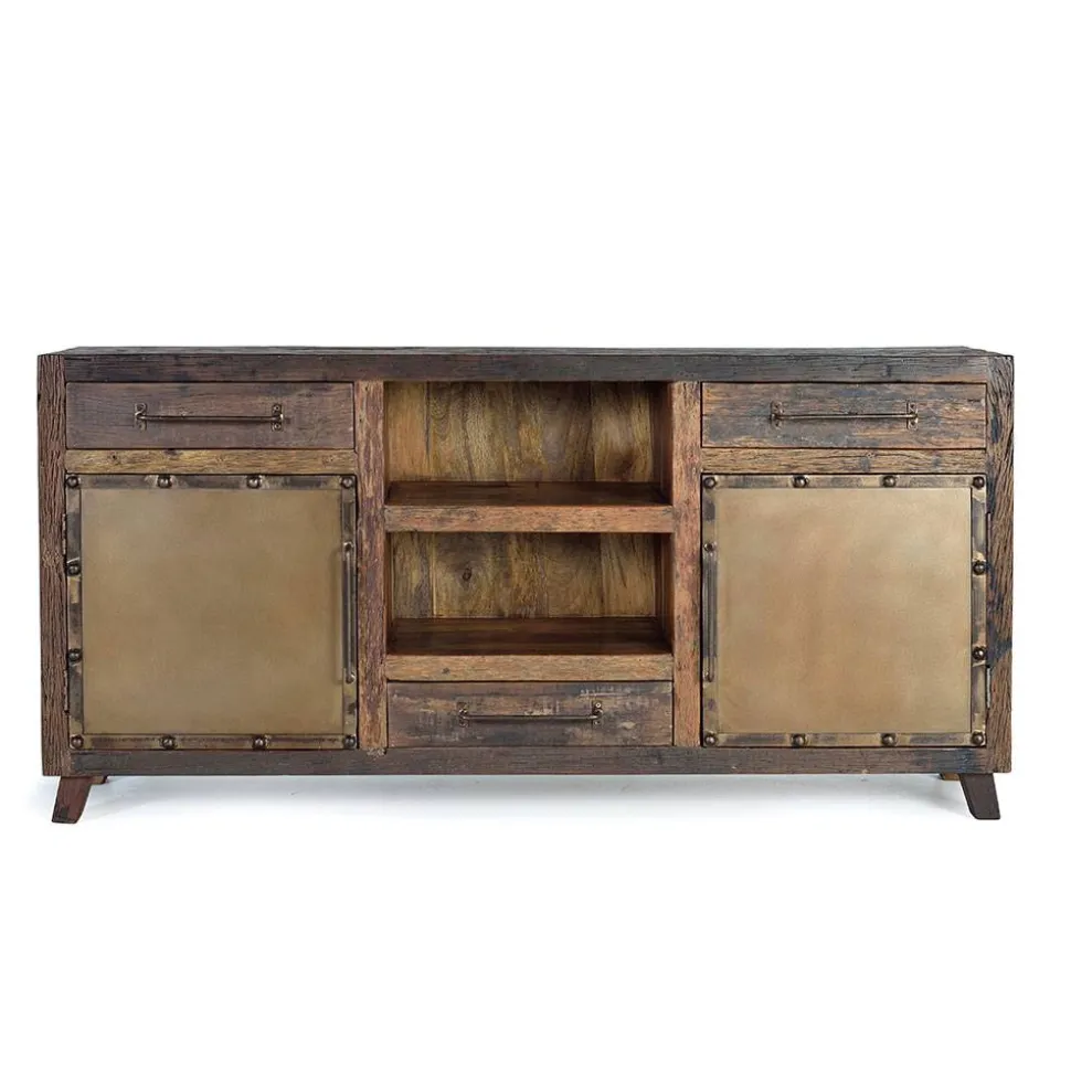 Industrial Sideboard aus Altholz und Metall - Stock