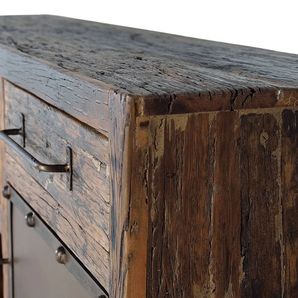 Industrial Sideboard aus Altholz und Metall - Stock