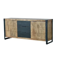 Industrial Sideboard aus Mangoholz mit Metall - Lakumara