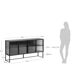 Industrial Sideboard aus Glas - Folio