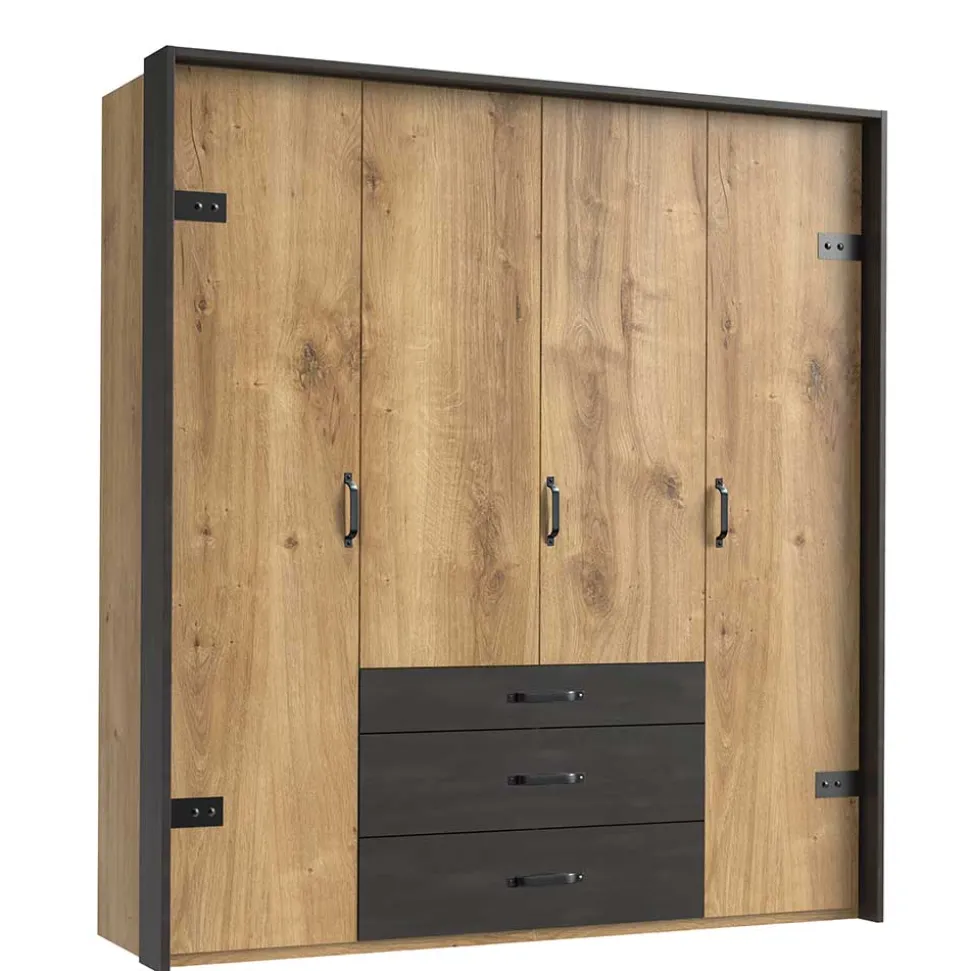 Industry Kleiderschrank mit 200 cm Breite - Bram