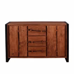 Industry Sideboard aus Akazie Cognac Smantana & Metall Schwarz