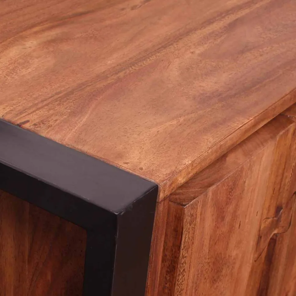 Industry Sideboard aus Akazie Cognac Smantana & Metall Schwarz